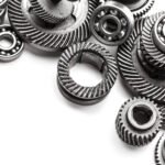 Gear metal wheels, isolated on white background