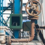 steel pipelines and cables in a plant,Industrial zone.